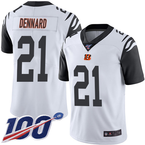 Cincinnati Bengals Limited White Men Darqueze Dennard Jersey NFL Footballl #21 100th Season Rush Vapor Untouchable